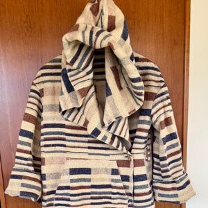 *RARE!* 70s Vintage Wrap Indian Blanket Coat by Quarte by de Champs